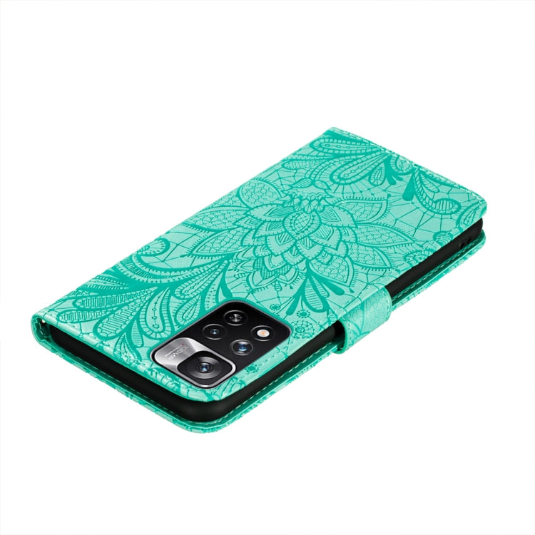 For Xiaomi Redmi Note 11 Pro Lace Flower Leather Phone Case with Holder & Card Slots & Wallet & Photo Frame
