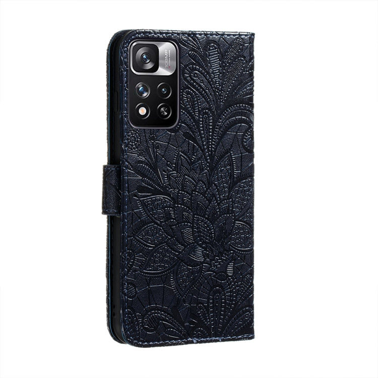 For Xiaomi Redmi Note 11 Pro Lace Flower Leather Phone Case with Holder & Card Slots & Wallet & Photo Frame