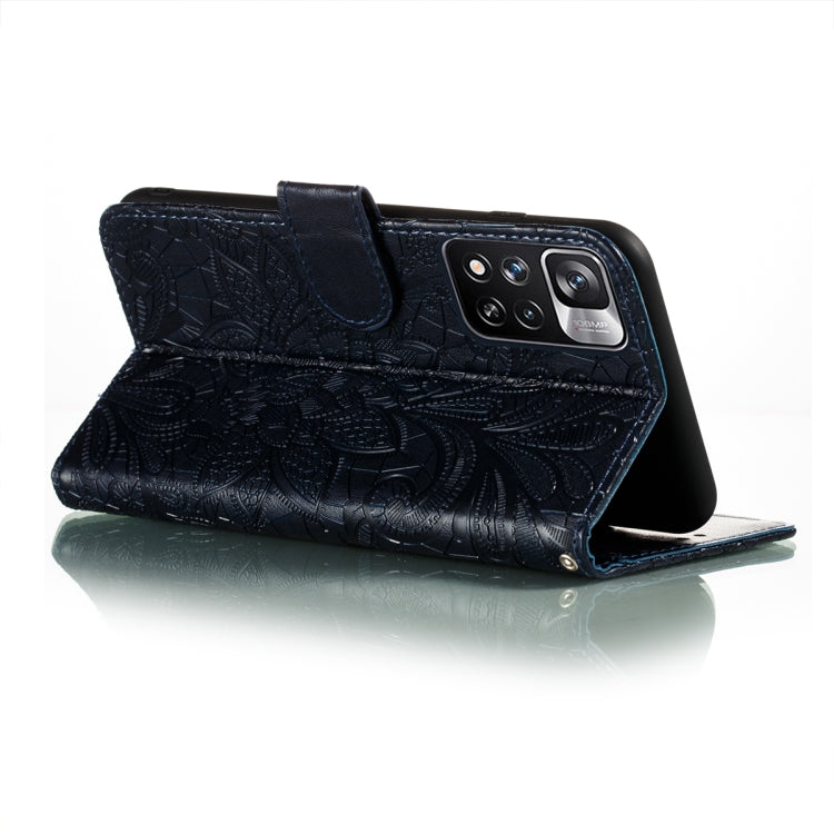 For Xiaomi Redmi Note 11 Pro Lace Flower Leather Phone Case with Holder & Card Slots & Wallet & Photo Frame