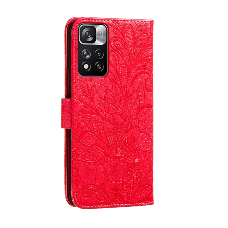 For Xiaomi Redmi Note 11 Pro Lace Flower Leather Phone Case with Holder & Card Slots & Wallet & Photo Frame