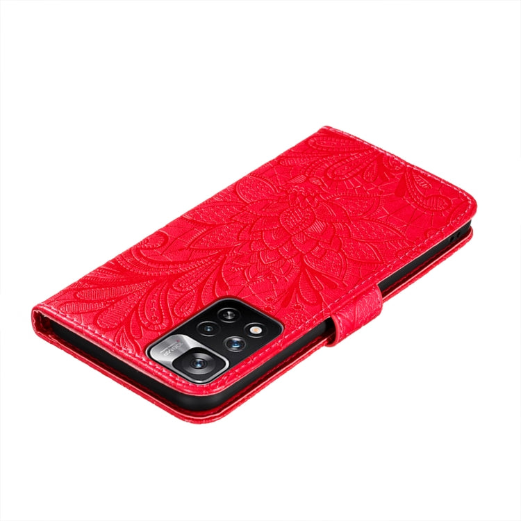 For Xiaomi Redmi Note 11 Pro Lace Flower Leather Phone Case with Holder & Card Slots & Wallet & Photo Frame