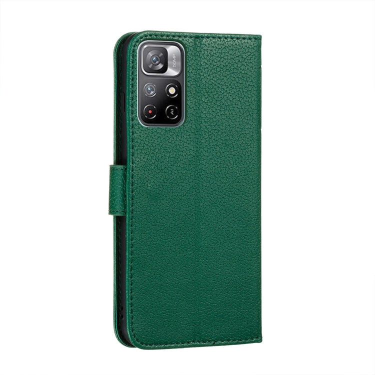 For Xiaomi Redmi Note 11 Feather Pattern Litchi Texture Leather Phone Case with Holder & Card Slots & Wallet