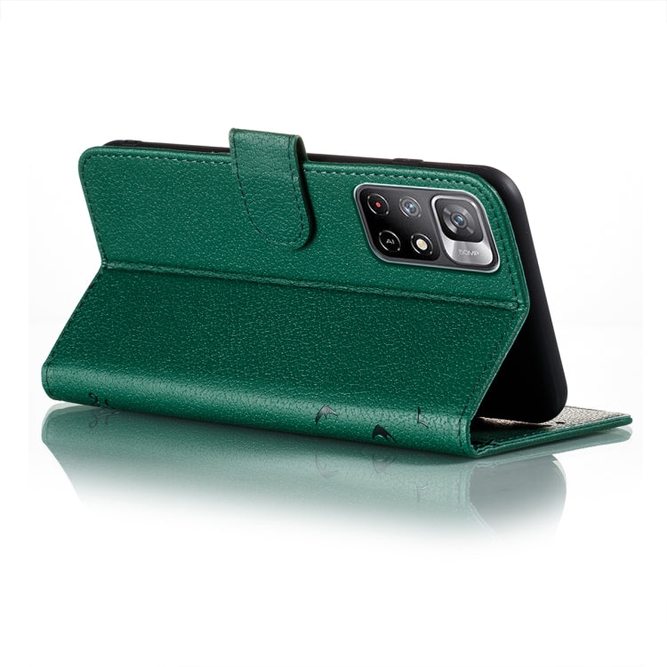For Xiaomi Redmi Note 11 Feather Pattern Litchi Texture Leather Phone Case with Holder & Card Slots & Wallet