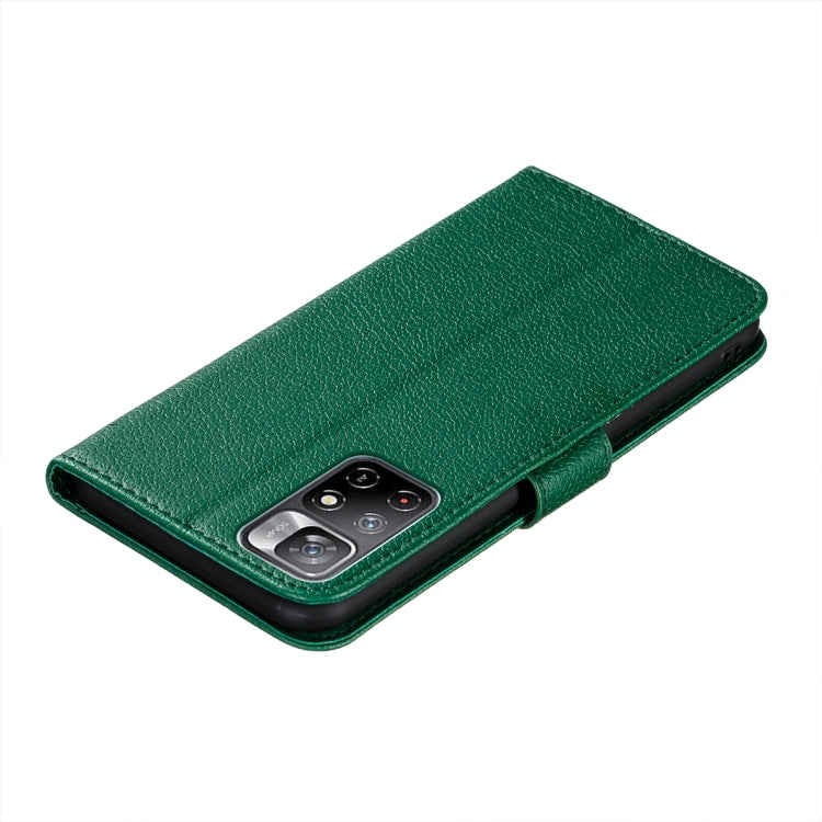 For Xiaomi Redmi Note 11 Feather Pattern Litchi Texture Leather Phone Case with Holder & Card Slots & Wallet
