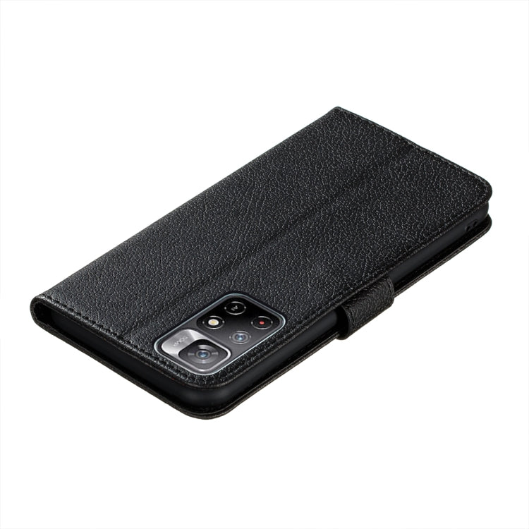 For Xiaomi Redmi Note 11 Feather Pattern Litchi Texture Leather Phone Case with Holder & Card Slots & Wallet