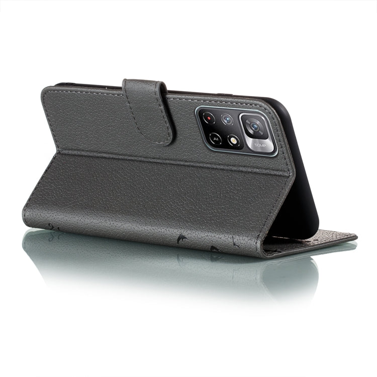 For Xiaomi Redmi Note 11 Feather Pattern Litchi Texture Leather Phone Case with Holder & Card Slots & Wallet