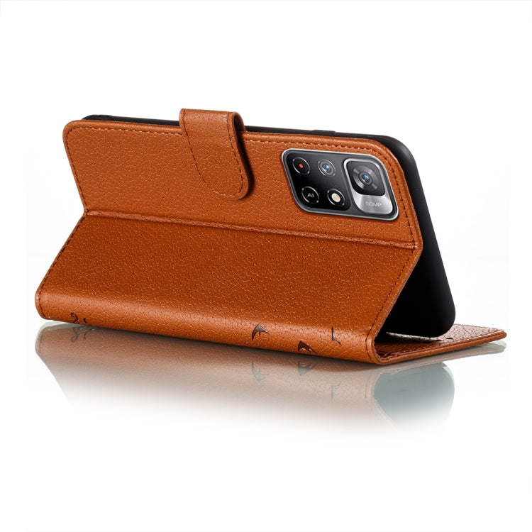 For Xiaomi Redmi Note 11 Feather Pattern Litchi Texture Leather Phone Case with Holder & Card Slots & Wallet