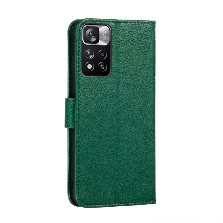 For Xiaomi Redmi Note 11 Pro Feather Pattern Litchi Texture Leather Phone Case with Holder & Card Slots & Wallet