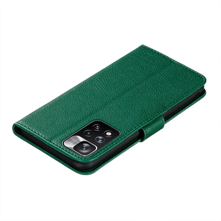 For Xiaomi Redmi Note 11 Pro Feather Pattern Litchi Texture Leather Phone Case with Holder & Card Slots & Wallet
