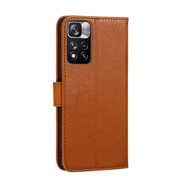 For Xiaomi Redmi Note 11 Pro Feather Pattern Litchi Texture Leather Phone Case with Holder & Card Slots & Wallet