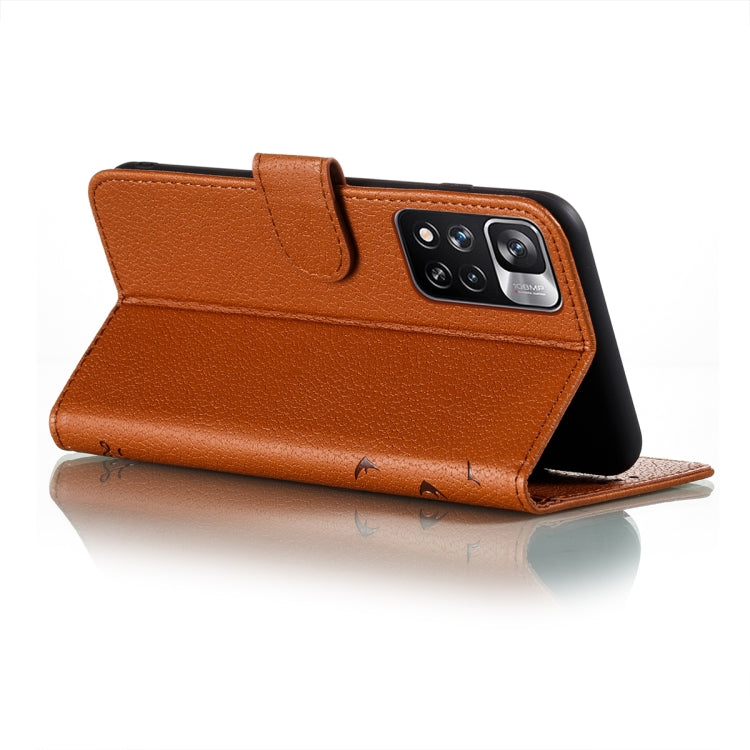 For Xiaomi Redmi Note 11 Pro Feather Pattern Litchi Texture Leather Phone Case with Holder & Card Slots & Wallet