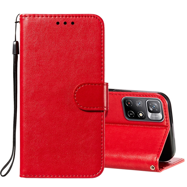For Xiaomi Redmi Note 11 Solid Color Leather Phone Case with Holder & Card Slots & Wallet & Lanyard