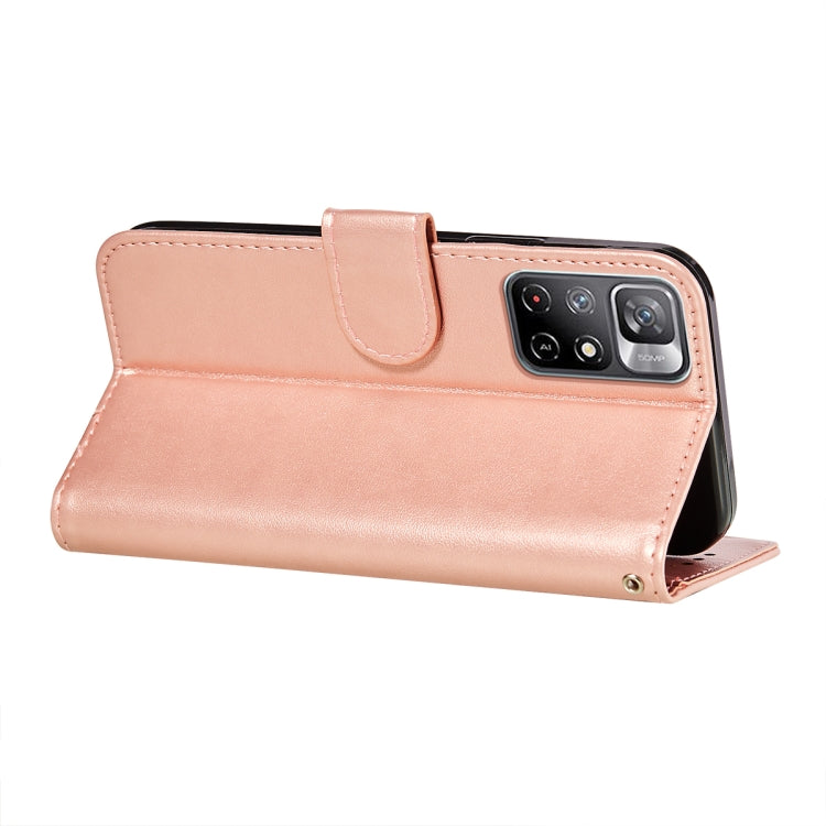 For Xiaomi Redmi Note 11 Solid Color Leather Phone Case with Holder & Card Slots & Wallet & Lanyard