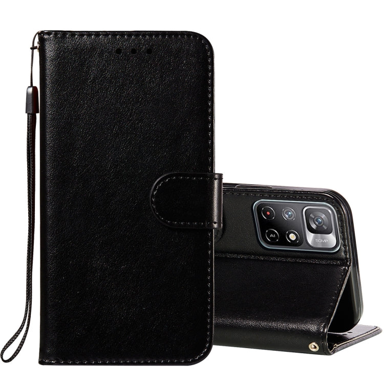 For Xiaomi Redmi Note 11 Solid Color Leather Phone Case with Holder & Card Slots & Wallet & Lanyard