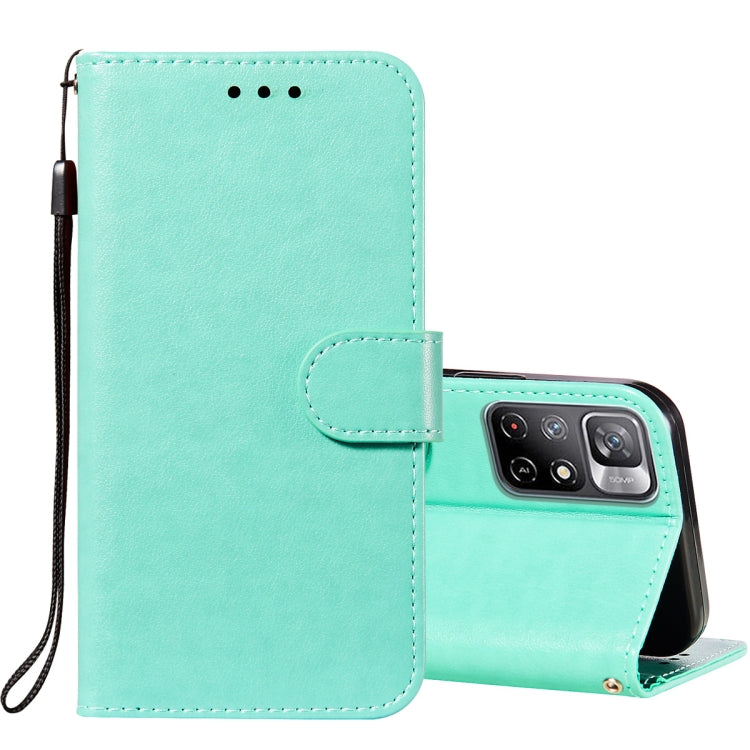 For Xiaomi Redmi Note 11 Solid Color Leather Phone Case with Holder & Card Slots & Wallet & Lanyard