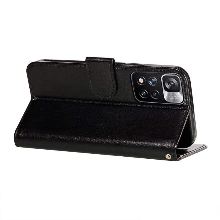 For Xiaomi Redmi Note 11 Pro Solid Color Leather Phone Case with Holder & Card Slots & Wallet & Lanyard