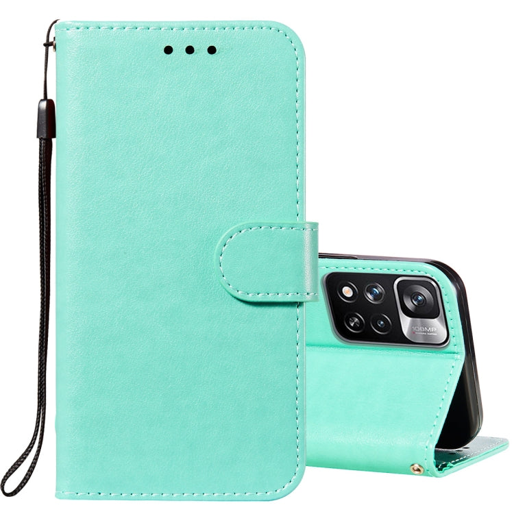 For Xiaomi Redmi Note 11 Pro Solid Color Leather Phone Case with Holder & Card Slots & Wallet & Lanyard