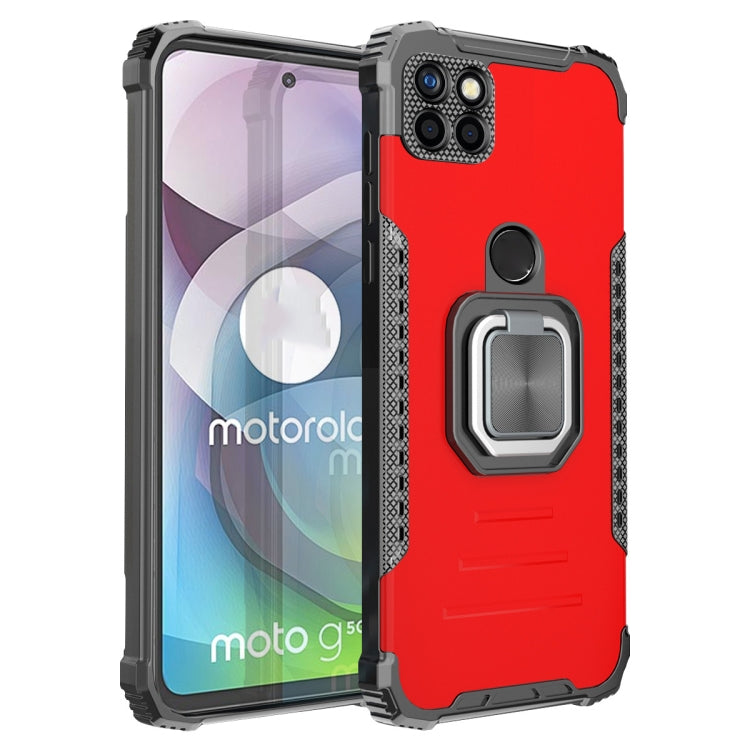 For Motorola Moto G 5G / One 5G Ace Fierce Warrior Series Armor Aluminum Alloy + TPU Phone Case with Ring Holder