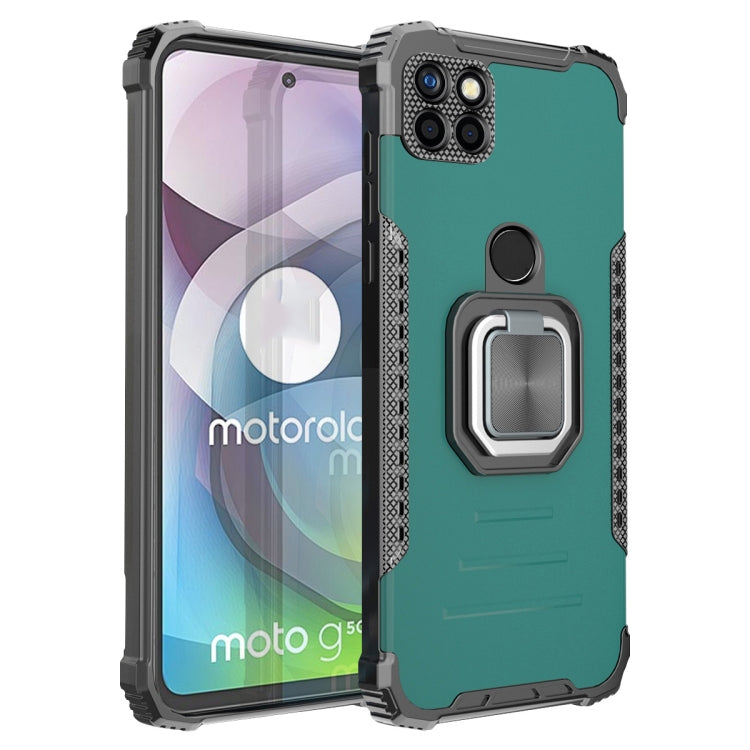 For Motorola Moto G 5G / One 5G Ace Fierce Warrior Series Armor Aluminum Alloy + TPU Phone Case with Ring Holder