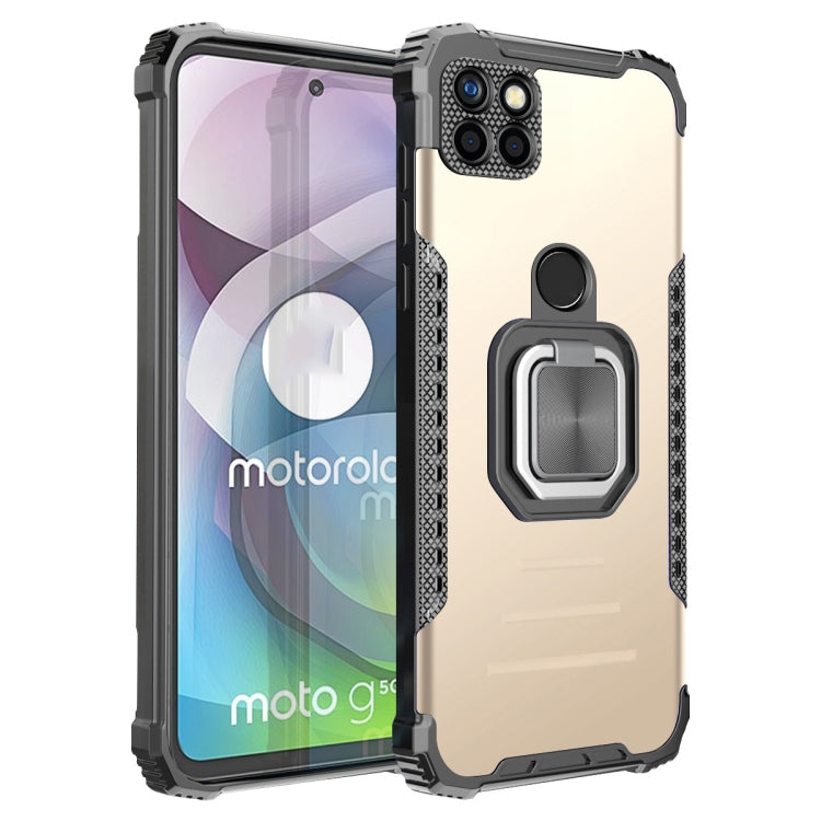 For Motorola Moto G 5G / One 5G Ace Fierce Warrior Series Armor Aluminum Alloy + TPU Phone Case with Ring Holder