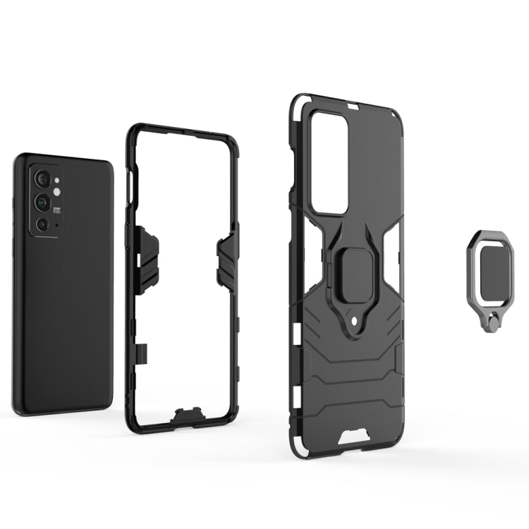 For OnePlus 9RT 5G PC + TPU Shockproof Protective Phone Case with Magnetic Ring Holder