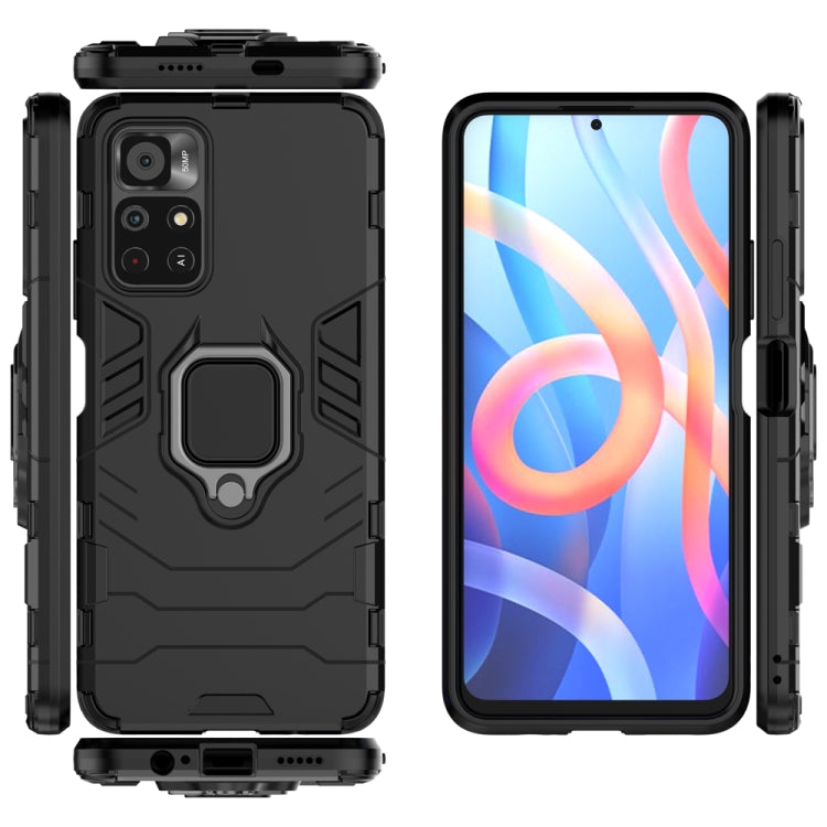 For Xiaomi Redmi Note 11 China / Poco M4 Pro 5G PC + TPU Shockproof Protective Phone Case with Magnetic Ring Holder
