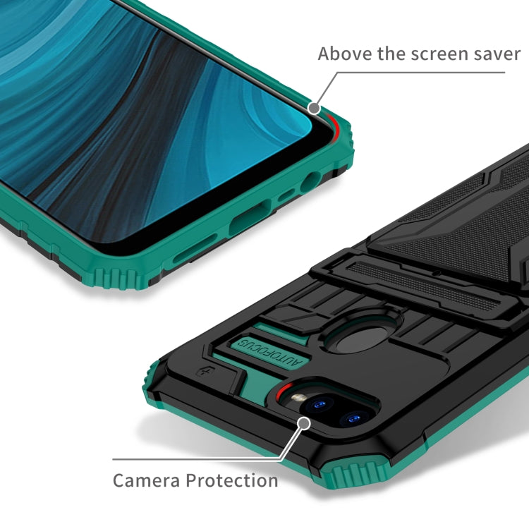 For OPPO A7 / A5S Kickstand Armor Card Wallet Phone Case