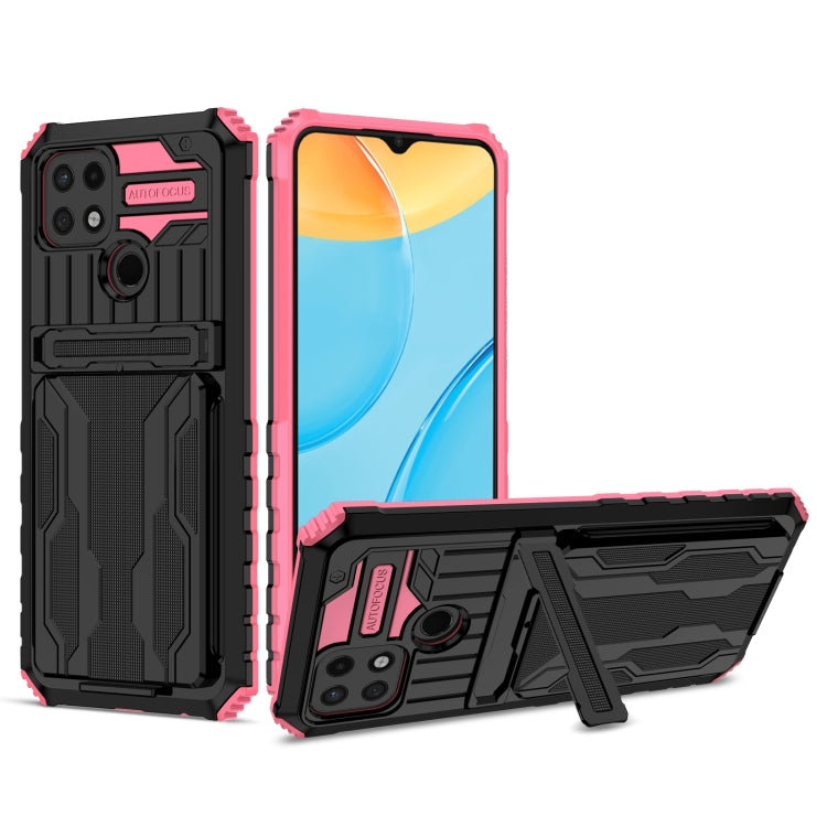 For OPPO A15 Kickstand Armor Card Wallet Phone Case