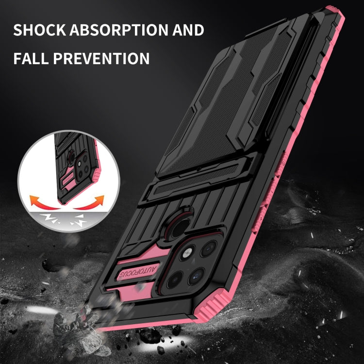 For OPPO A15 Kickstand Armor Card Wallet Phone Case