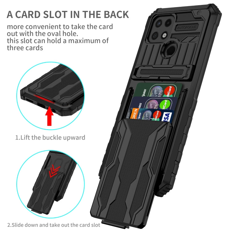 For OPPO A15 Kickstand Armor Card Wallet Phone Case