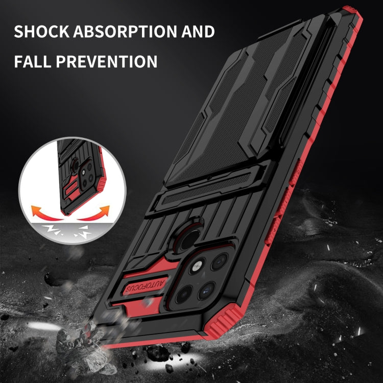 For OPPO A15 Kickstand Armor Card Wallet Phone Case