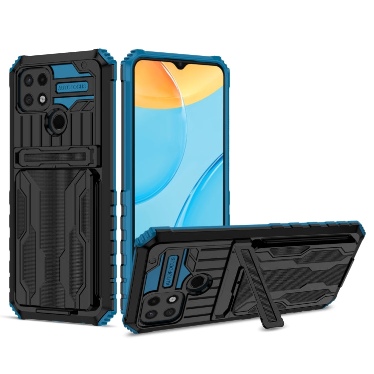 For OPPO A15 Kickstand Armor Card Wallet Phone Case
