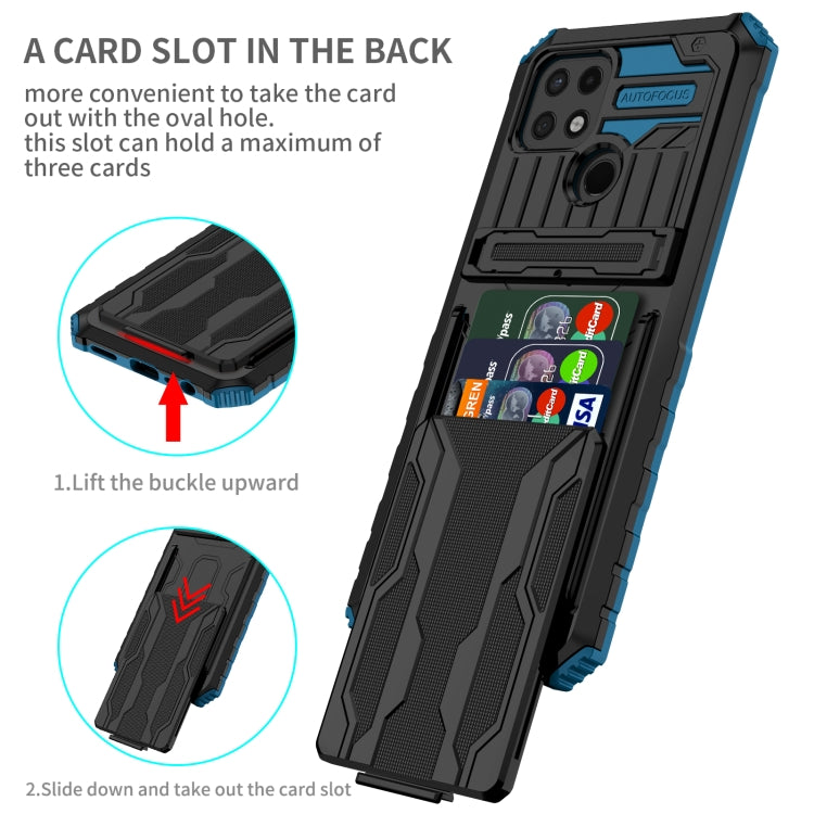 For OPPO A15 Kickstand Armor Card Wallet Phone Case