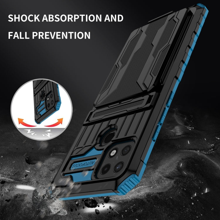 For OPPO A15 Kickstand Armor Card Wallet Phone Case