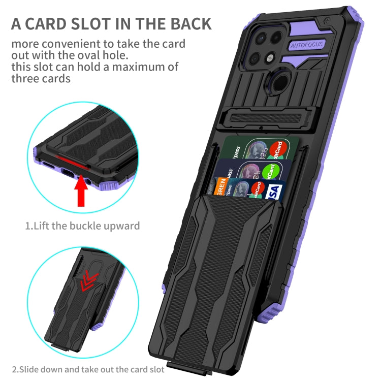For OPPO A15 Kickstand Armor Card Wallet Phone Case