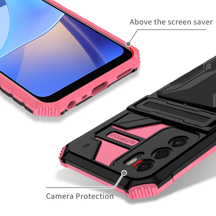 For OPPO A16 Kickstand Armor Card Wallet Phone Case