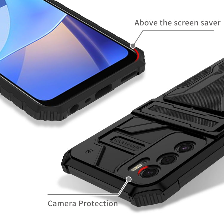 For OPPO A16 Kickstand Armor Card Wallet Phone Case