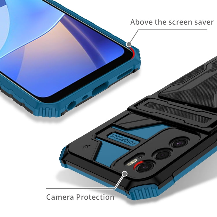 For OPPO A16 Kickstand Armor Card Wallet Phone Case