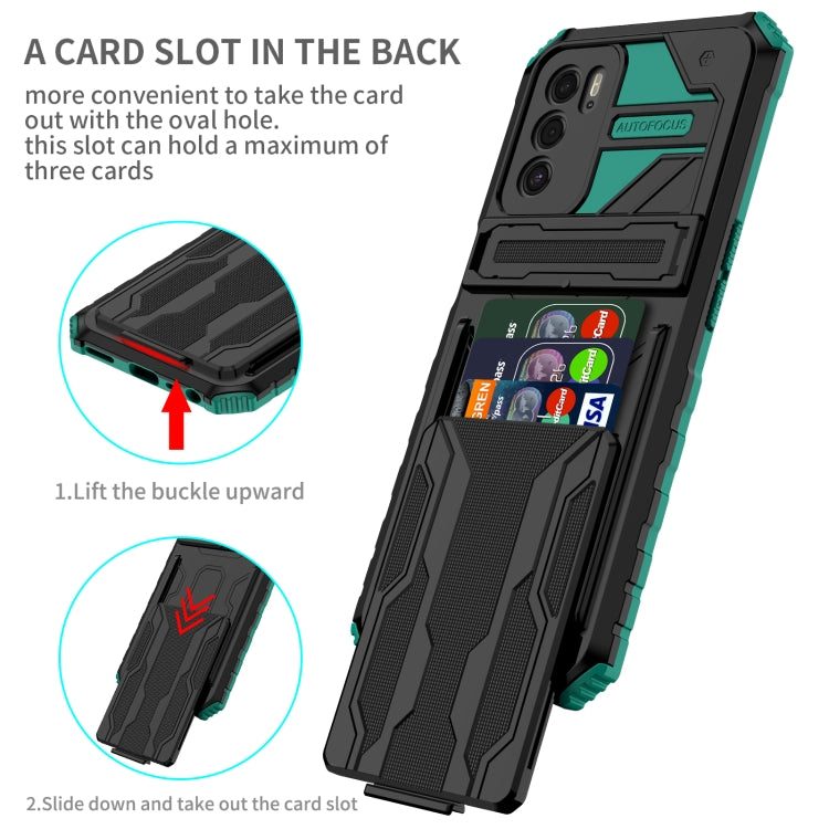 For OPPO A16 Kickstand Armor Card Wallet Phone Case