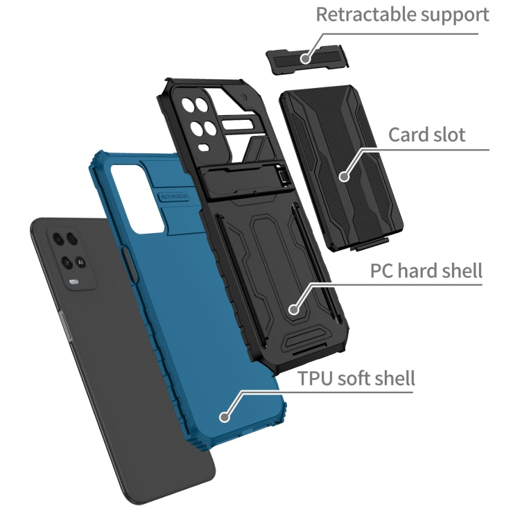 For OPPO A54 Kickstand Armor Card Wallet Phone Case