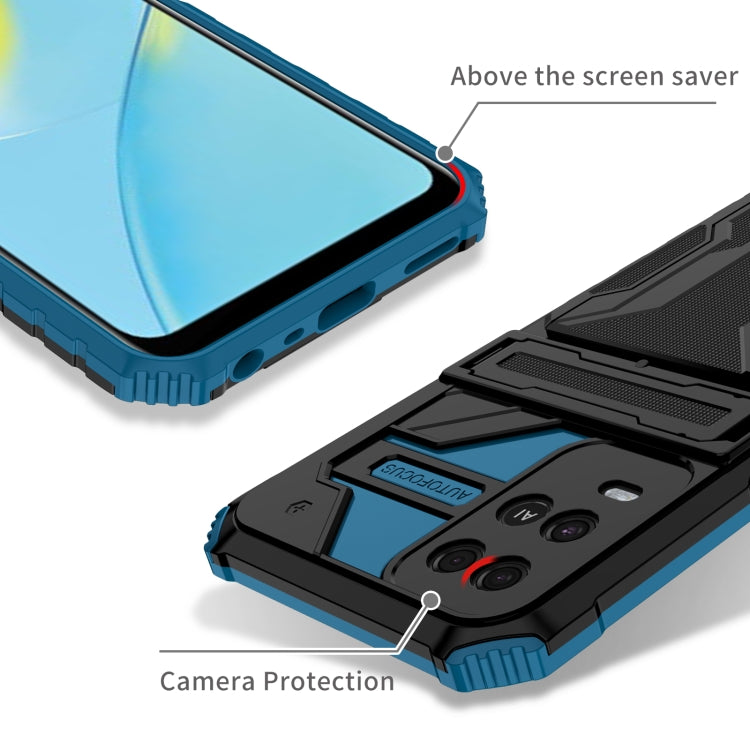 For OPPO A54 Kickstand Armor Card Wallet Phone Case