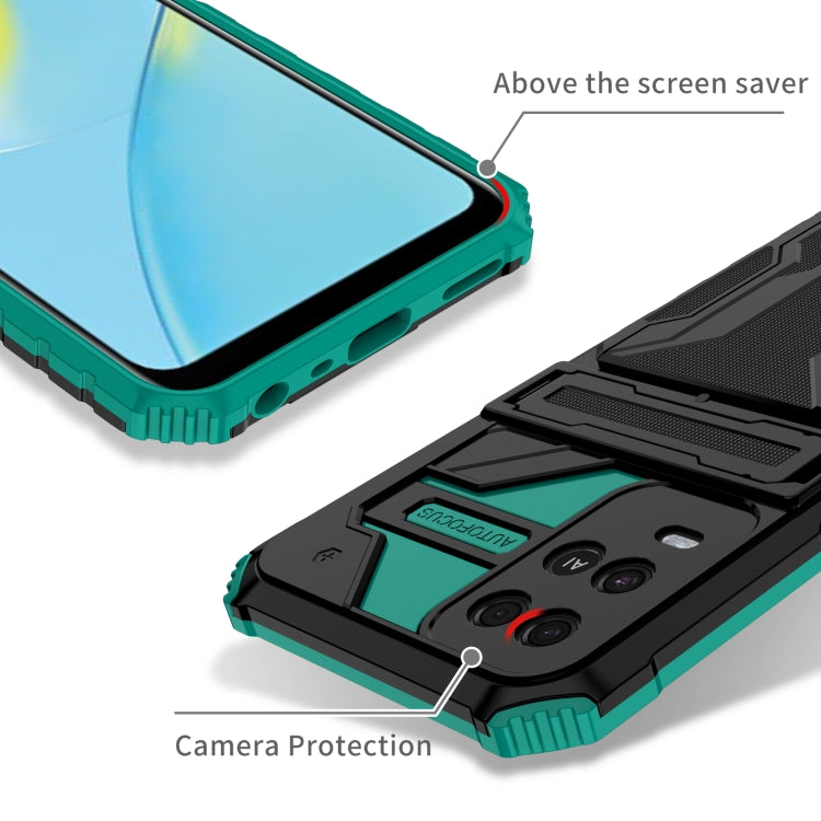 For OPPO A54 Kickstand Armor Card Wallet Phone Case