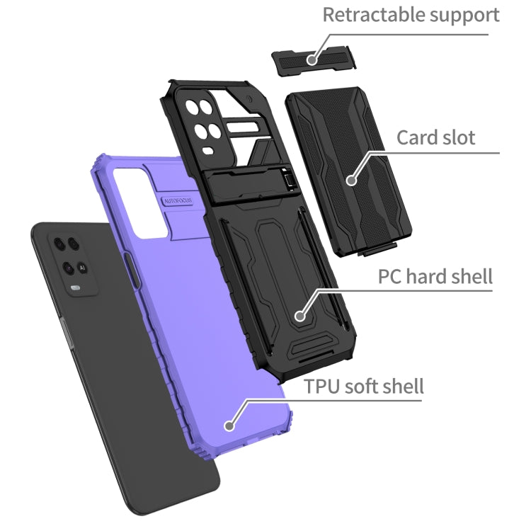 For OPPO A54 Kickstand Armor Card Wallet Phone Case