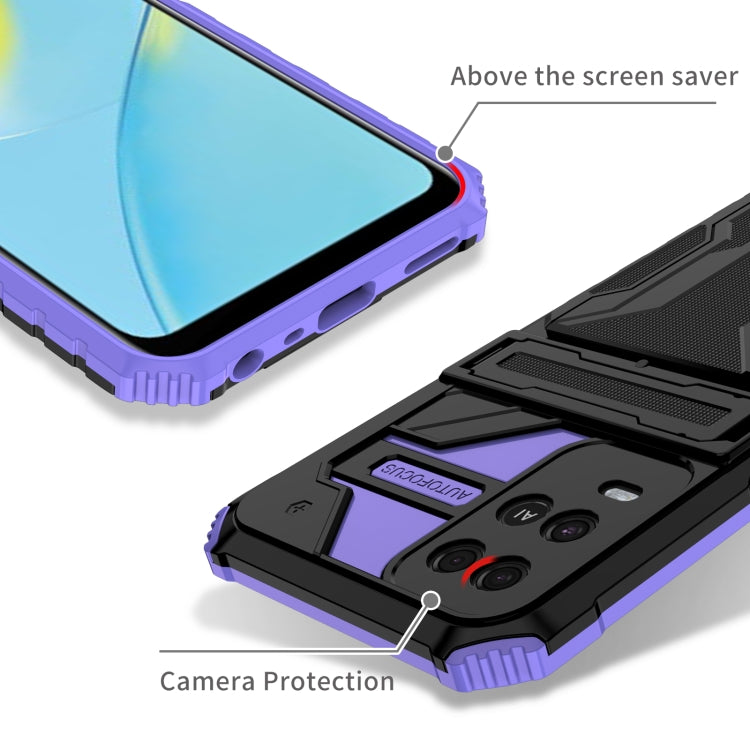 For OPPO A54 Kickstand Armor Card Wallet Phone Case