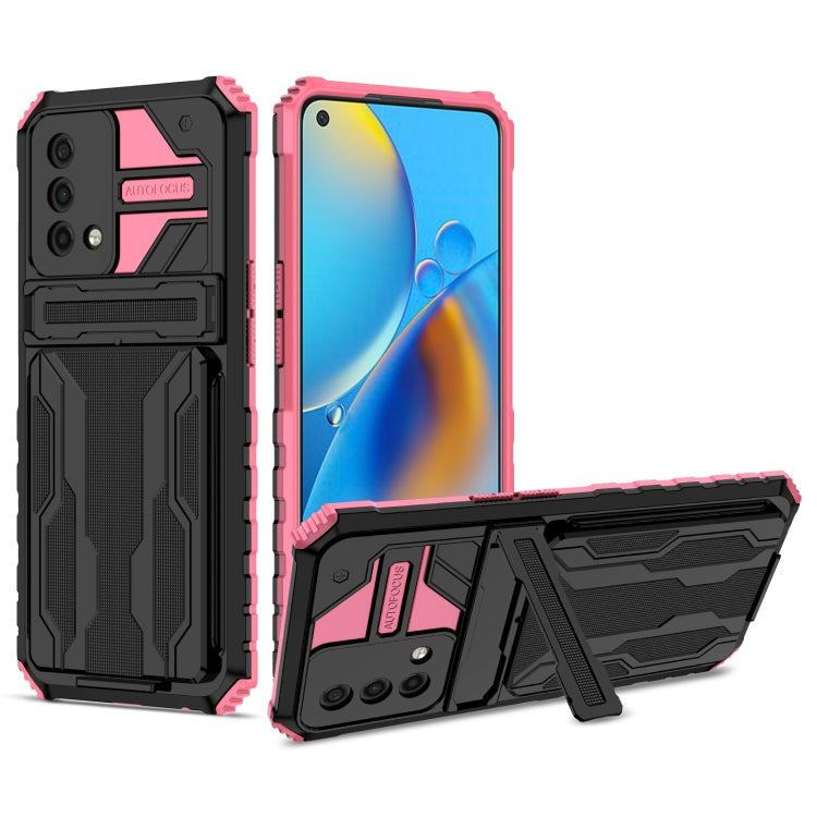 For OPPO A74 Kickstand Armor Card Wallet Phone Case
