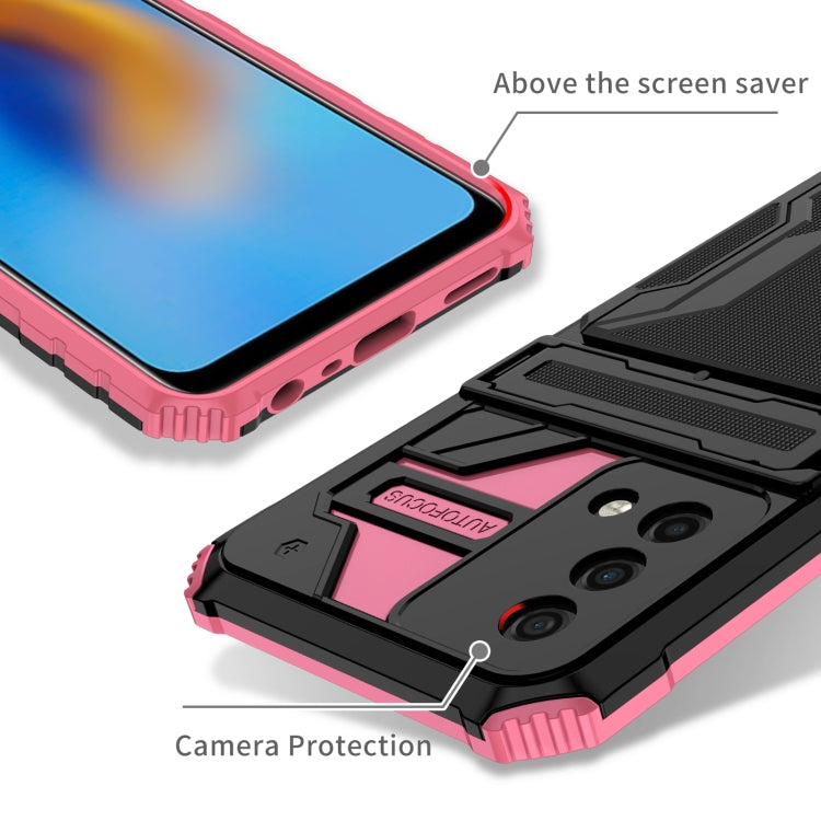 For OPPO A74 Kickstand Armor Card Wallet Phone Case