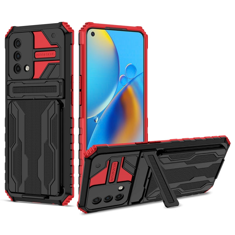 For OPPO A74 Kickstand Armor Card Wallet Phone Case