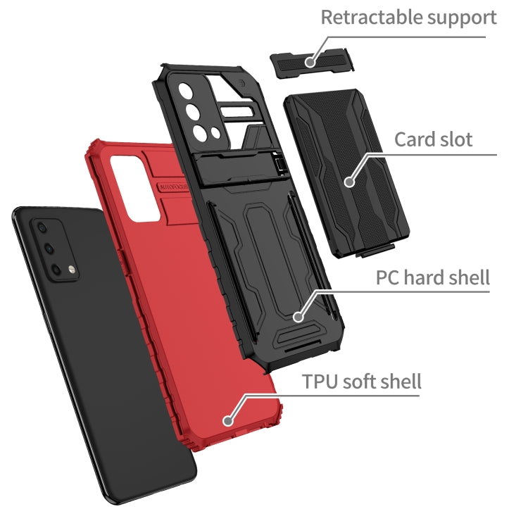 For OPPO A74 Kickstand Armor Card Wallet Phone Case