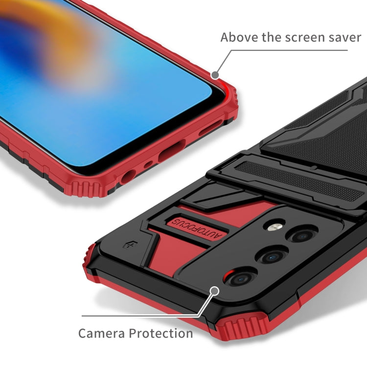 For OPPO A74 Kickstand Armor Card Wallet Phone Case