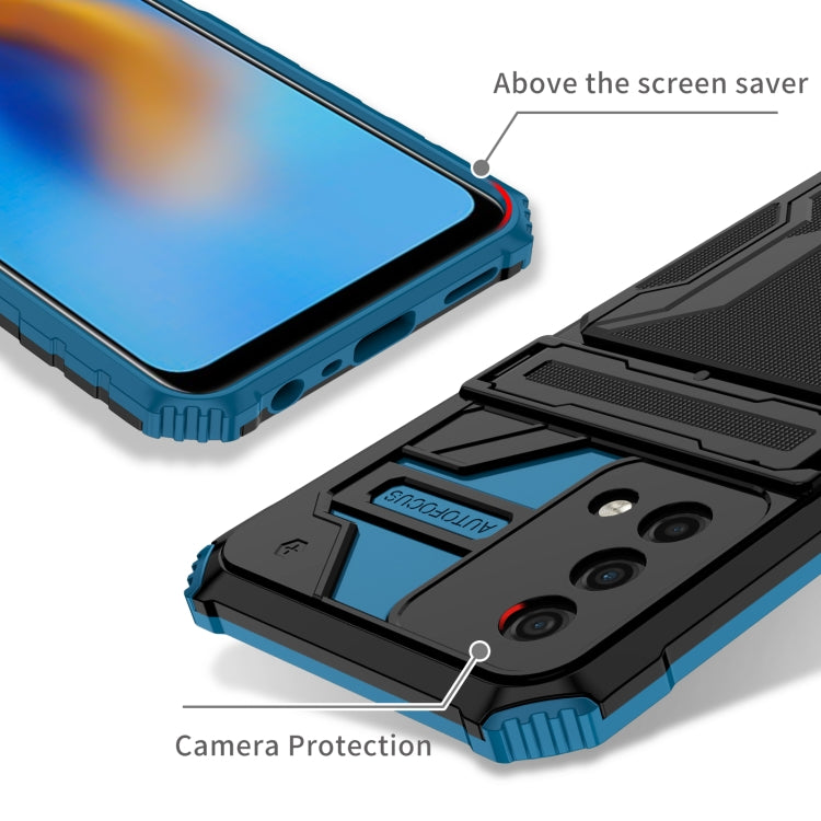 For OPPO A74 Kickstand Armor Card Wallet Phone Case